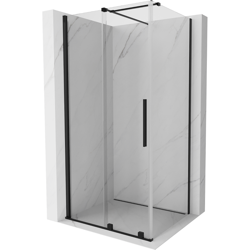 Mexen Velar kabina prysznicowa rozsuwana 100 x 70 cm, transparent, czarna - 871-100-070-01-70