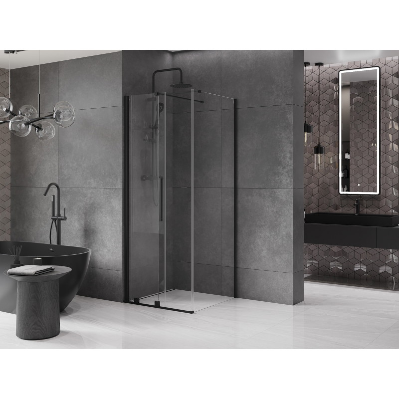 Mexen Velar kabina prysznicowa rozsuwana 110 x 110 cm, transparent, czarna - 871-110-110-01-70