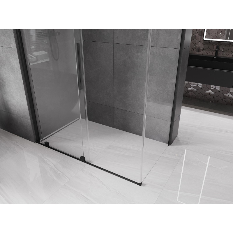 Mexen Velar kabina prysznicowa rozsuwana 150 x 70 cm, transparent, czarna - 871-150-070-01-70