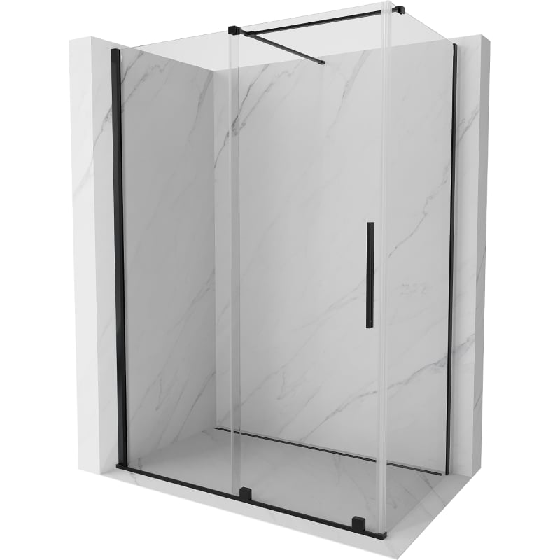 Mexen Velar kabina prysznicowa rozsuwana 150 x 90 cm, transparent, czarna - 871-150-090-01-70