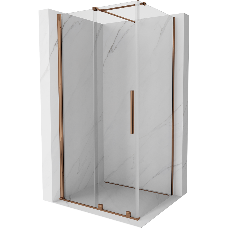 Mexen Velar kabina prysznicowa rozsuwana 100 x 120 cm, transparent, różowe złoto - 871-100-120-01-60