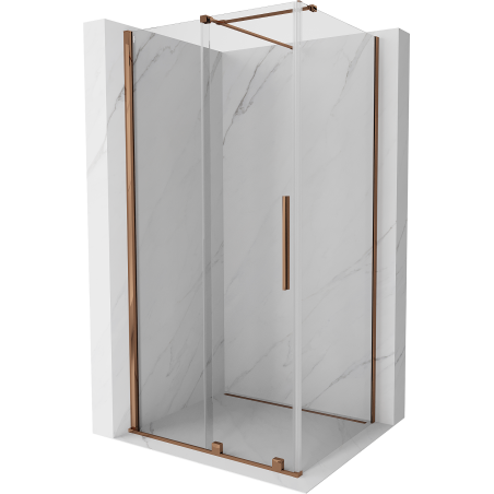 Mexen Velar kabina prysznicowa rozsuwana 100 x 120 cm, transparent, różowe złoto - 871-100-120-01-60