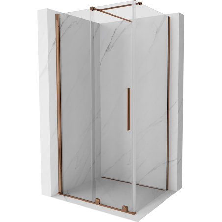 Mexen Velar kabina prysznicowa rozsuwana 130 x 90 cm, transparent, różowe złoto - 871-130-090-01-60