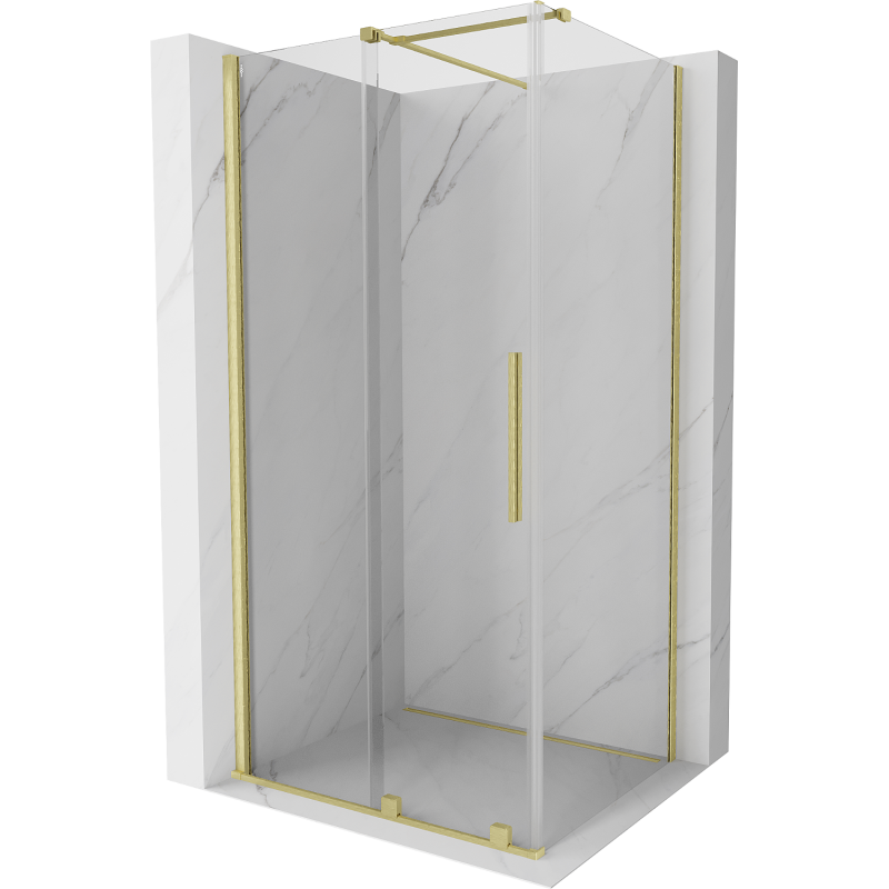 Mexen Velar kabina prysznicowa rozsuwana 90 x 75 cm, transparent, złota szczotkowana - 871-090-075-01-55