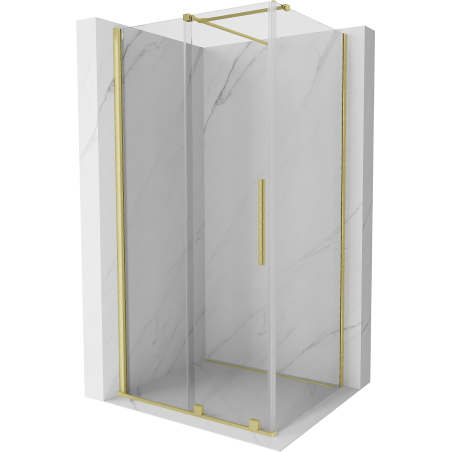 Mexen Velar kabina prysznicowa rozsuwana 90 x 75 cm, transparent, złota szczotkowana - 871-090-075-01-55