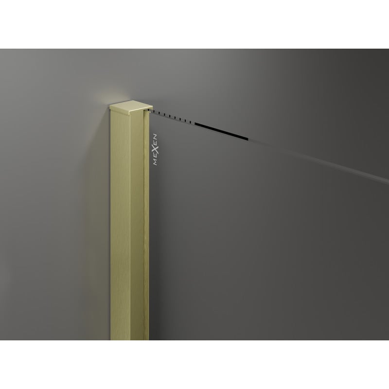 Mexen Velar kabina prysznicowa rozsuwana 90 x 75 cm, transparent, złota szczotkowana - 871-090-075-01-55