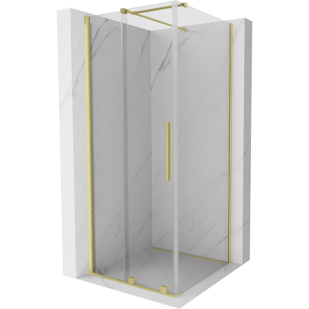 Mexen Velar kabina prysznicowa rozsuwana 90 x 90 cm, transparent, złota szczotkowana - 871-090-090-01-55