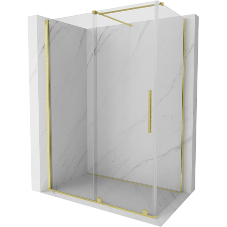 Mexen Velar kabina prysznicowa rozsuwana 130 x 70 cm, transparent, złota szczotkowana - 871-130-070-01-55