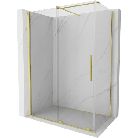 Mexen Velar kabina prysznicowa rozsuwana 130 x 75 cm, transparent, złota szczotkowana - 871-130-075-01-55
