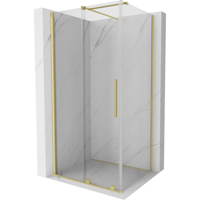 Mexen Velar kabina prysznicowa rozsuwana 130 x 80 cm, transparent, złota szczotkowana - 871-130-080-01-55