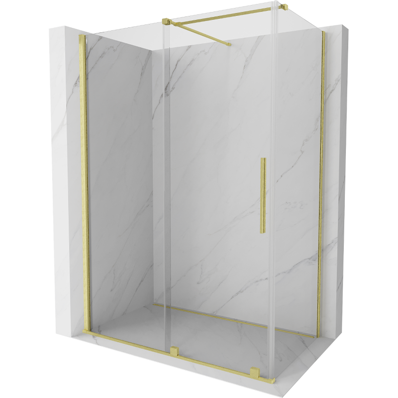 Mexen Velar kabina prysznicowa rozsuwana 140 x 85 cm, transparent, złota szczotkowana - 871-140-085-01-55
