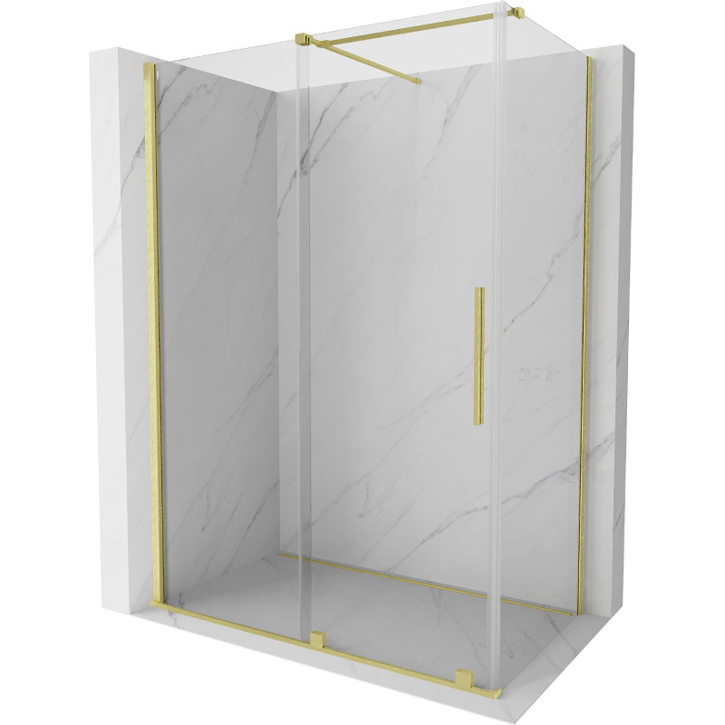 Mexen Velar kabina prysznicowa rozsuwana 150 x 70 cm, transparent, złota szczotkowana - 871-150-070-01-55