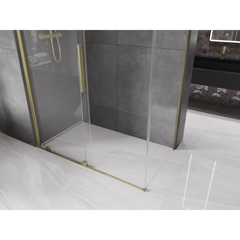 Mexen Velar kabina prysznicowa rozsuwana 150 x 85 cm, transparent, złota szczotkowana - 871-150-085-01-55
