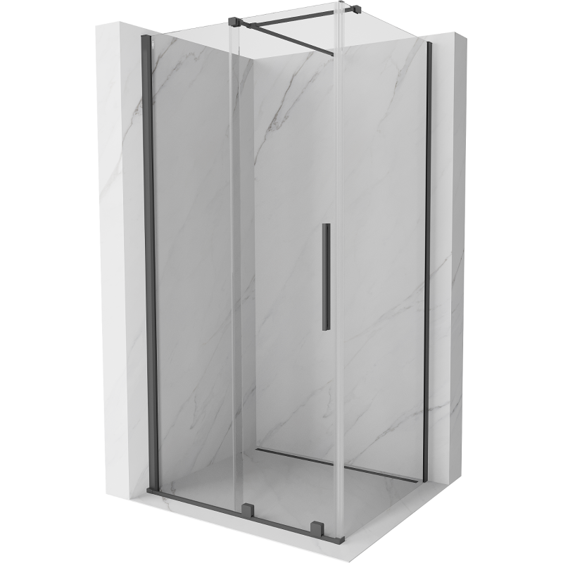 Mexen Velar kabina prysznicowa rozsuwana 90 x 70 cm, transparent, gun gray szczotkowany - 871-090-070-01-66