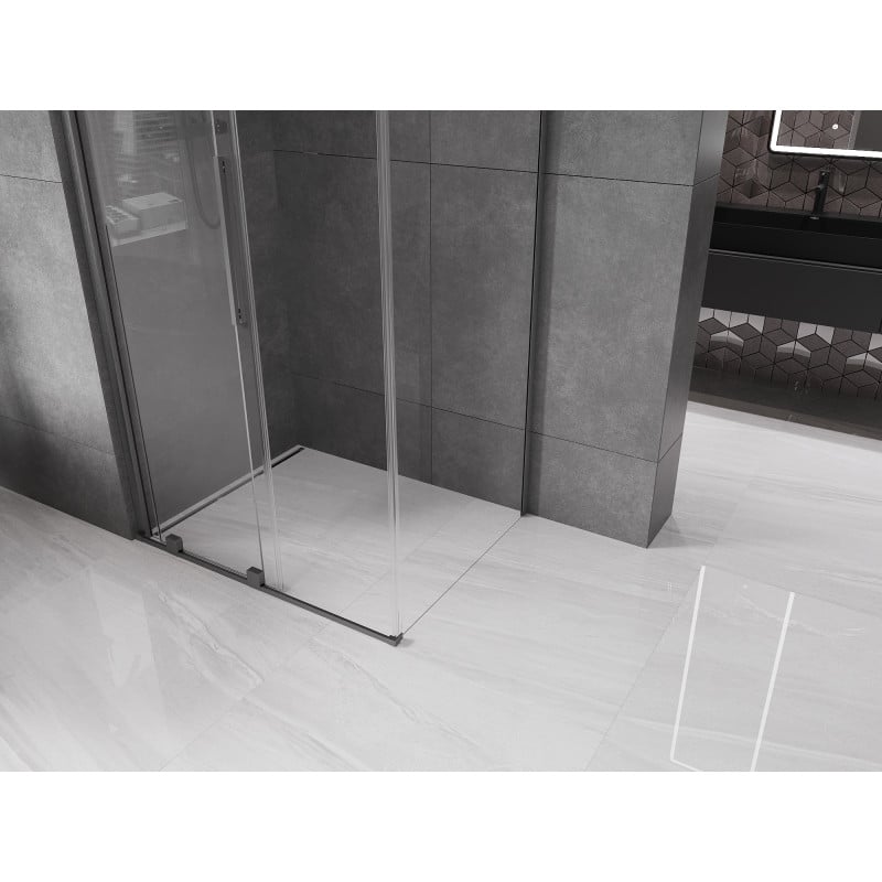 Mexen Velar kabina prysznicowa rozsuwana 90 x 75 cm, transparent, gun gray szczotkowany - 871-090-075-01-66