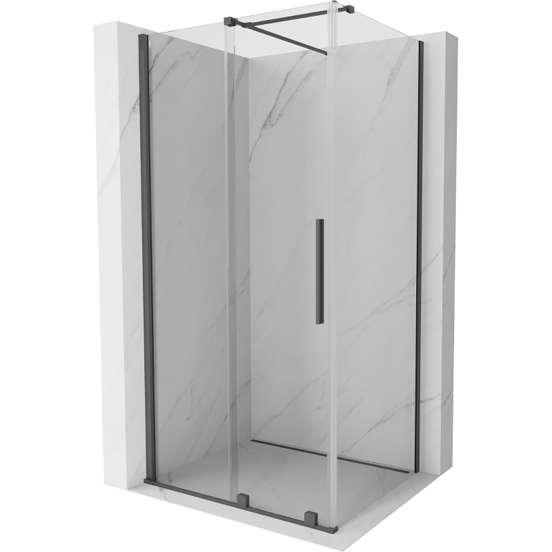 Mexen Velar kabina prysznicowa rozsuwana 90 x 85 cm, transparent, gun gray szczotkowany - 871-090-085-01-66