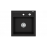 Mexen Vito zlewozmywak granitowy 1-komorowy 520 x 490 mm, czarny, syfon chrom - 6503521000-77