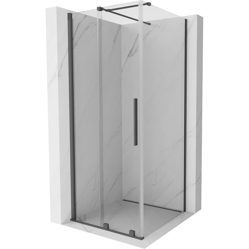 Mexen Velar kabina prysznicowa rozsuwana 90 x 90 cm, transparent, gun gray szczotkowany - 871-090-090-01-66
