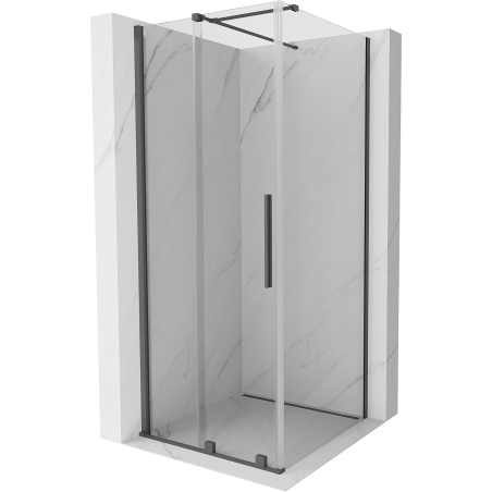 Mexen Velar kabina prysznicowa rozsuwana 90 x 90 cm, transparent, gun gray szczotkowany - 871-090-090-01-66