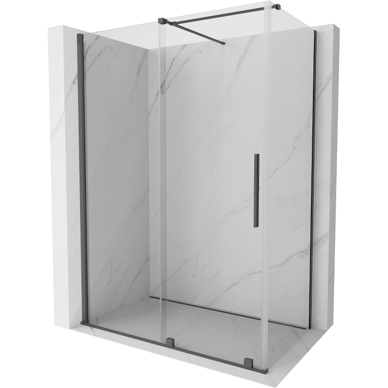 Mexen Velar kabina prysznicowa rozsuwana 140 x 80 cm, transparent, gun gray szczotkowany - 871-140-080-01-66