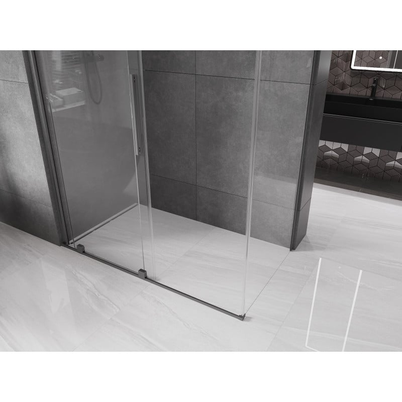 Mexen Velar kabina prysznicowa rozsuwana 140 x 85 cm, transparent, gun gray szczotkowany - 871-140-085-01-66
