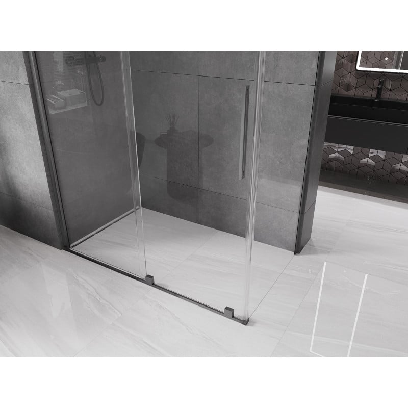 Mexen Velar kabina prysznicowa rozsuwana 160 x 70 cm, transparent, gun gray szczotkowany - 871-160-070-01-66