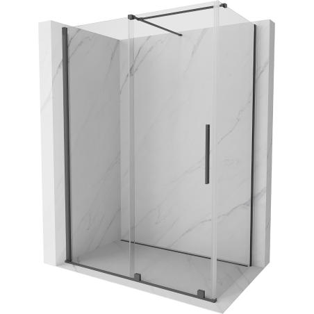 Mexen Velar kabina prysznicowa rozsuwana 160 x 90 cm, transparent, gun gray szczotkowany - 871-160-090-01-66