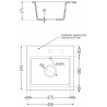 Mexen Milo zlewozmywak granitowy 1-komorowy 435 x 410 mm, czarny/złoty metalik, syfon chrom - 6505441000-75