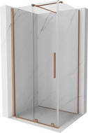 Mexen Velar kabina prysznicowa rozsuwana 130 x 80 cm, transparent, miedź szczotkowana - 871-130-080-01-65