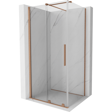 Mexen Velar kabina prysznicowa rozsuwana 130 x 85 cm, transparent, miedź szczotkowana - 871-130-085-01-65