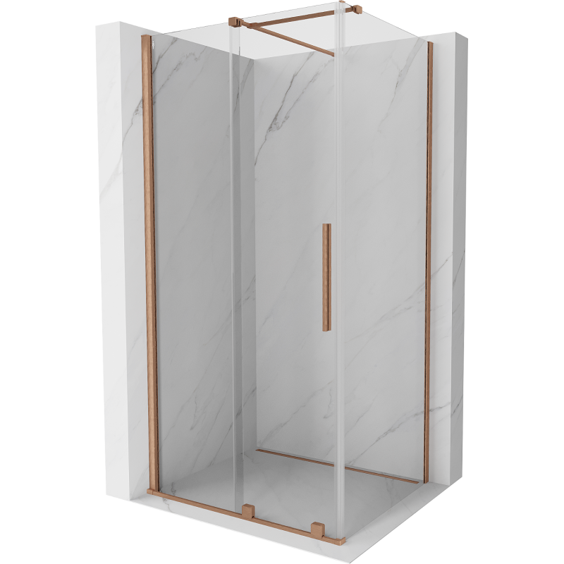 Mexen Velar kabina prysznicowa rozsuwana 150 x 100 cm, transparent, miedź szczotkowana - 871-150-100-01-65