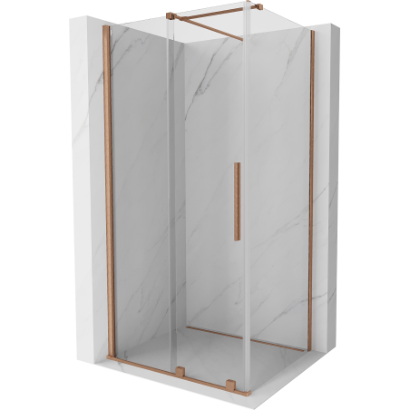 Mexen Velar kabina prysznicowa rozsuwana 150 x 100 cm, transparent, miedź szczotkowana - 871-150-100-01-65