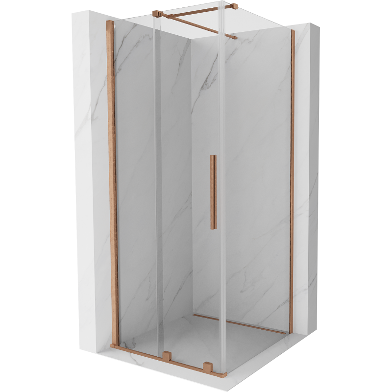 Mexen Velar kabina prysznicowa rozsuwana 120 x 120 cm, transparent, miedź szczotkowana - 871-120-120-01-65