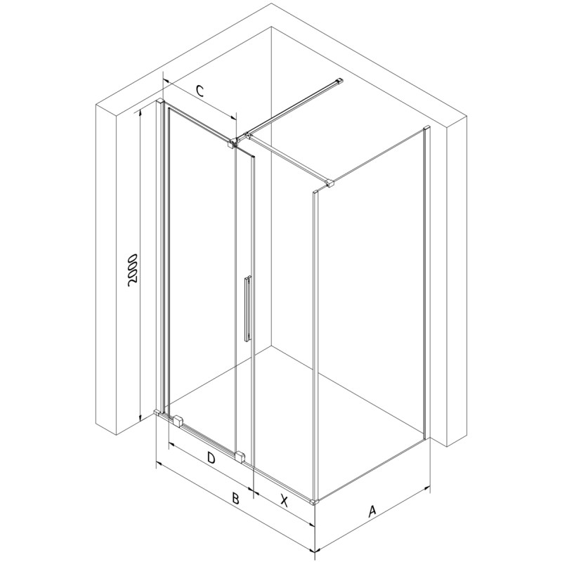 Mexen Velar kabina prysznicowa rozsuwana 130 x 70 cm, transparent, złota - 871-130-070-01-50