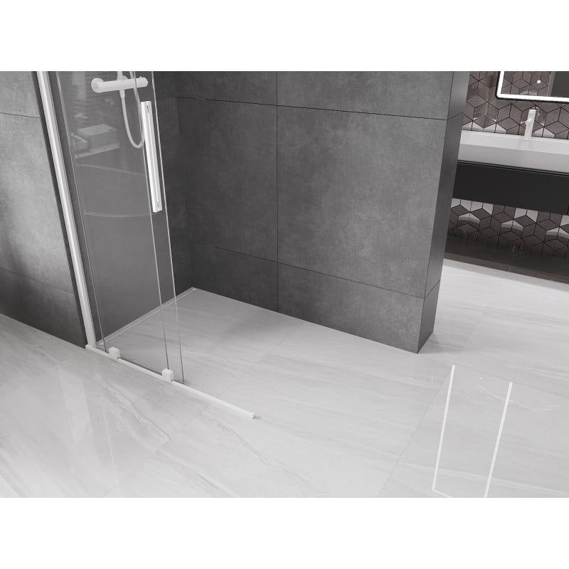 Mexen Velar ścianka prysznicowa rozsuwana Walk-in 70 x 200 cm, transparent 8 mm, biała - 871-070-000-03-20