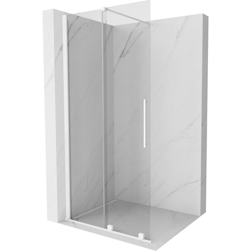 Mexen Velar ścianka prysznicowa rozsuwana Walk-in 85 x 200 cm, transparent 8 mm, biała - 871-085-000-03-20
