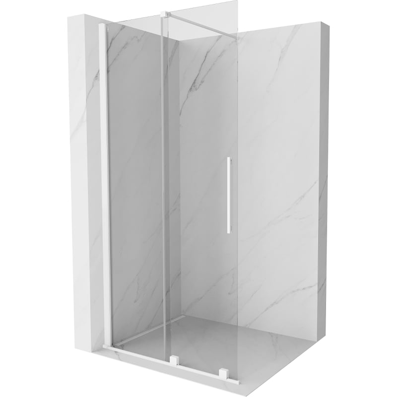Mexen Velar ścianka prysznicowa rozsuwana Walk-in 100 x 200 cm, transparent 8 mm, biała - 871-100-000-03-20