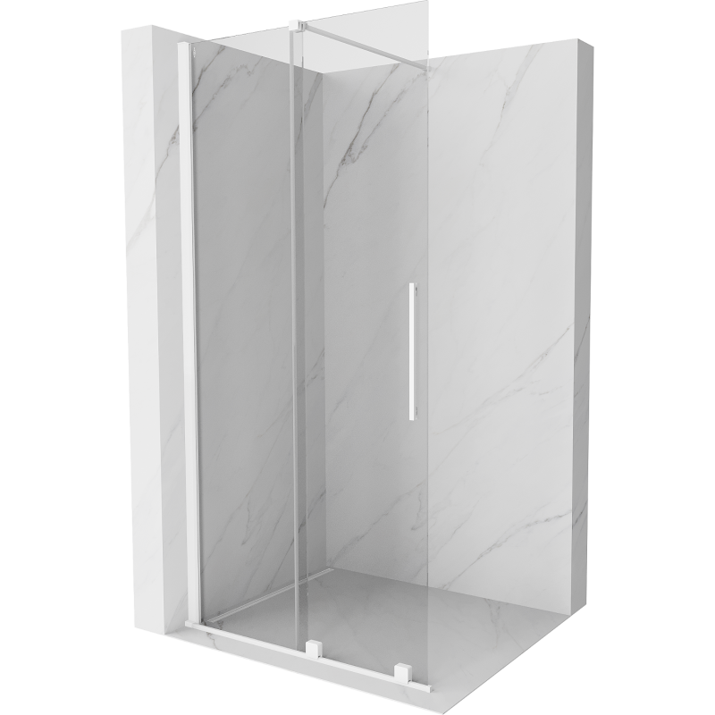 Mexen Velar ścianka prysznicowa rozsuwana Walk-in 110 x 200 cm, transparent 8 mm, biała - 871-110-000-03-20