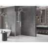 Mexen Velar ścianka prysznicowa rozsuwana Walk-in 110 x 200 cm, transparent 8 mm, biała - 871-110-000-03-20