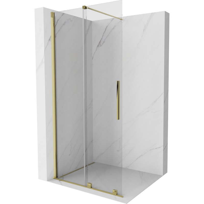 Mexen Velar ścianka prysznicowa rozsuwana Walk-in 70 x 200 cm, transparent 8 mm, złota - 871-070-000-03-50