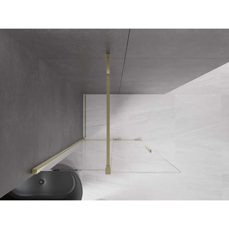 Mexen Velar ścianka prysznicowa rozsuwana Walk-in 70 x 200 cm, transparent 8 mm, złota - 871-070-000-03-50