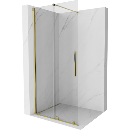 Mexen Velar ścianka prysznicowa rozsuwana Walk-in 90 x 200 cm, transparent 8 mm, złota - 871-090-000-03-50
