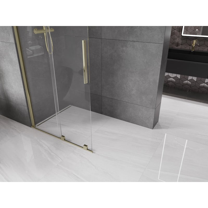 Mexen Velar ścianka prysznicowa rozsuwana Walk-in 90 x 200 cm, transparent 8 mm, złota - 871-090-000-03-50