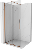 Mexen Velar ścianka prysznicowa rozsuwana Walk-in 70 x 200 cm, transparent 8 mm, różowe złoto - 871-070-000-03-60