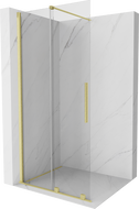 Mexen Velar ścianka prysznicowa rozsuwana Walk-in 75 x 200 cm, transparent 8 mm, złota szczotkowana - 871-075-000-03-55