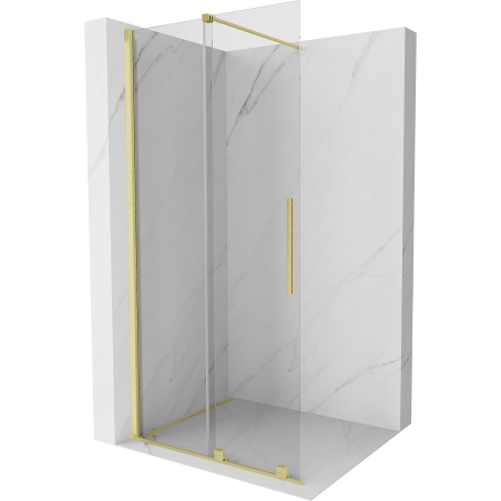 Mexen Velar ścianka prysznicowa rozsuwana Walk-in 85 x 200 cm, transparent 8 mm, złota szczotkowana - 871-085-000-03-55