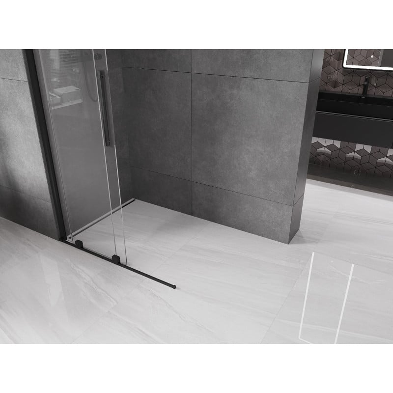 Mexen Velar ścianka prysznicowa rozsuwana Walk-in 70 x 200 cm, transparent 8 mm, czarna - 871-070-000-03-70