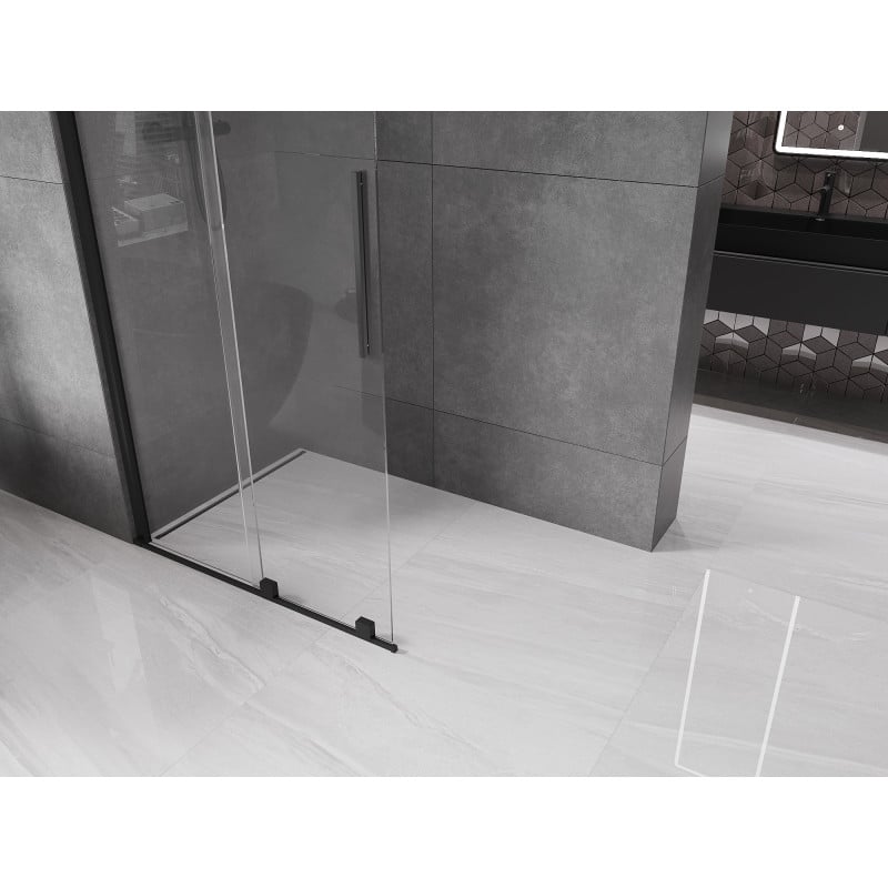 Mexen Velar ścianka prysznicowa rozsuwana Walk-in 70 x 200 cm, transparent 8 mm, czarna - 871-070-000-03-70