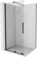 Mexen Velar ścianka prysznicowa rozsuwana Walk-in 90 x 200 cm, transparent 8 mm, czarna - 871-090-000-03-70
