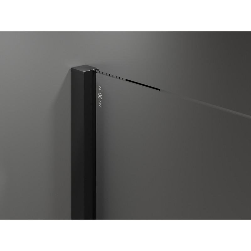 Mexen Velar ścianka prysznicowa rozsuwana Walk-in 110 x 200 cm, transparent 8 mm, czarna - 871-110-000-03-70